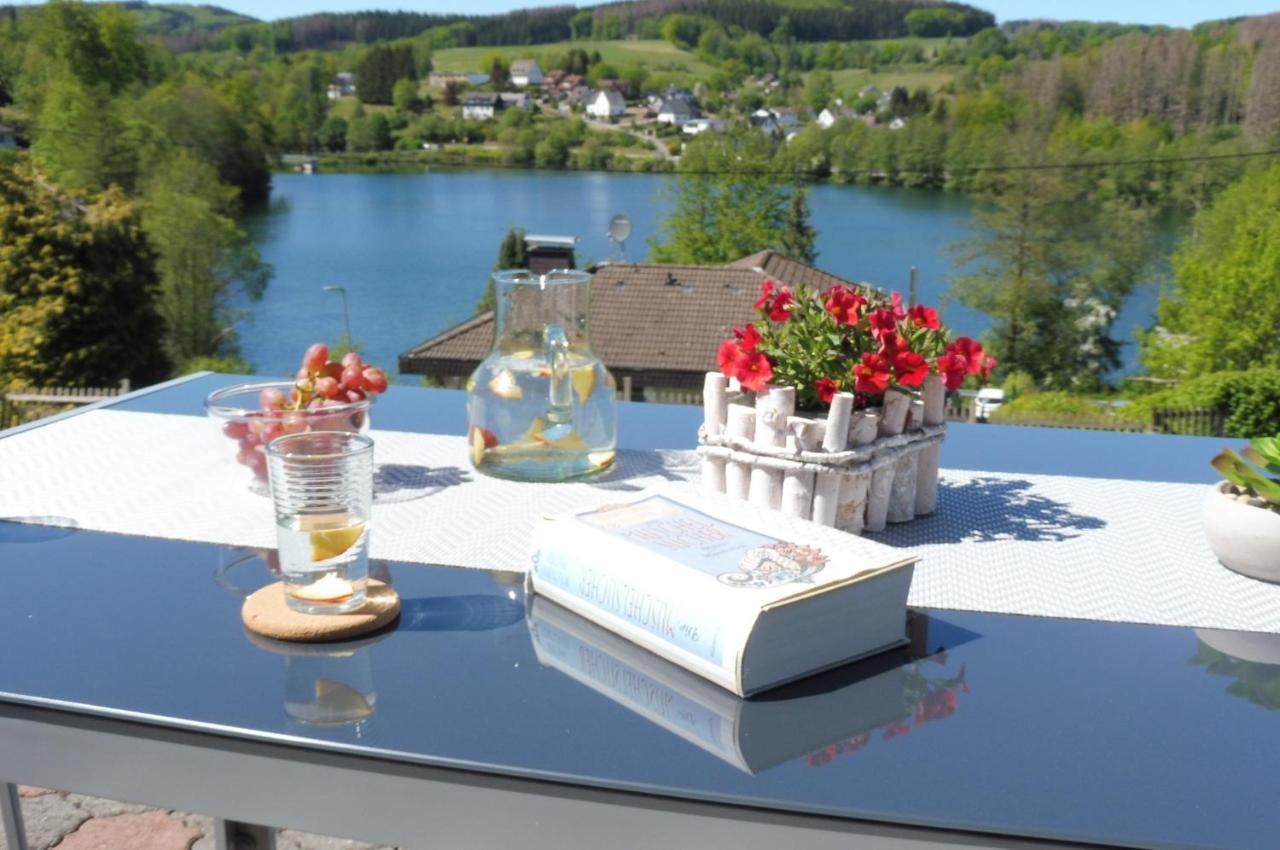 Exklusive Ferienwohnung 'Agger-Blick' Mit Grosser Seeblick-Terrasse & Sauna Gummersbach Bagian luar foto