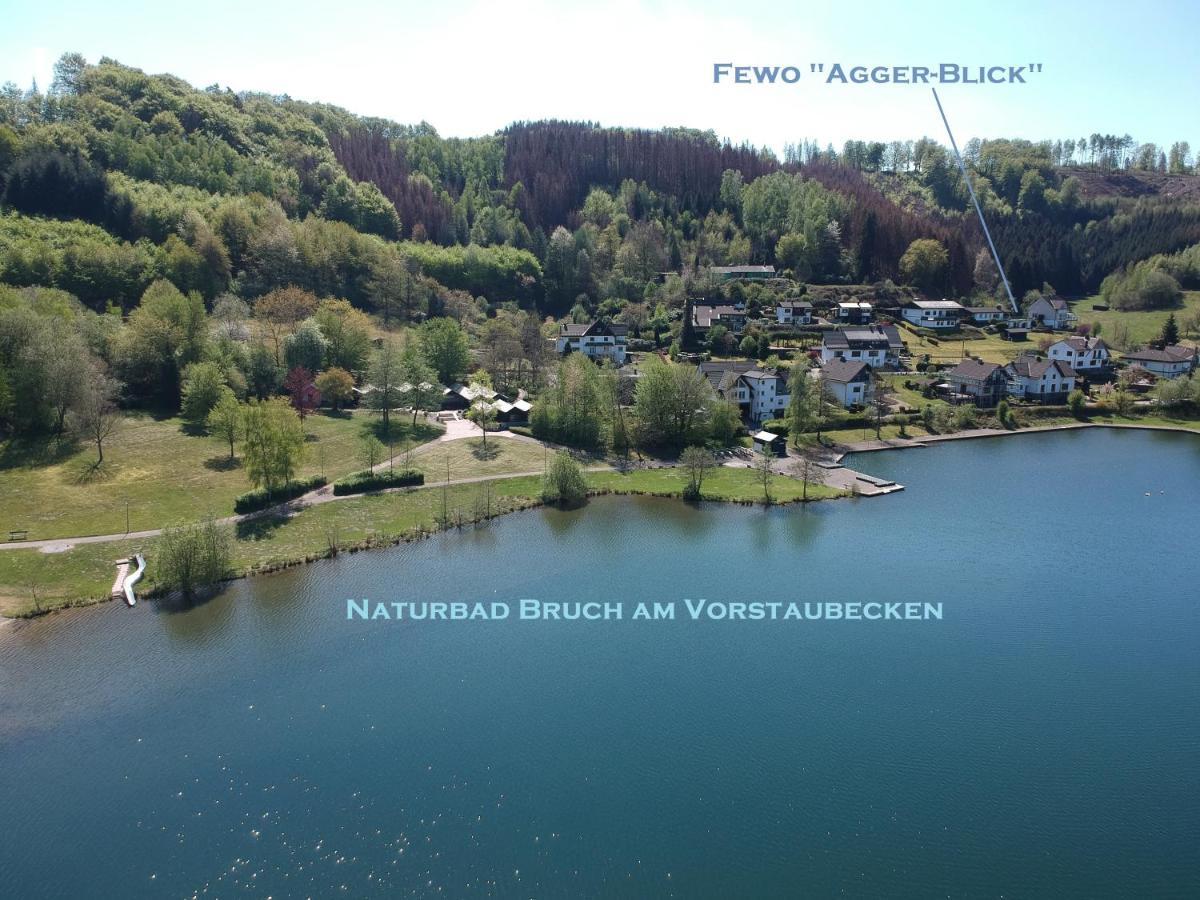 Exklusive Ferienwohnung 'Agger-Blick' Mit Grosser Seeblick-Terrasse & Sauna Gummersbach Bagian luar foto