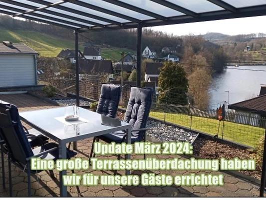 Exklusive Ferienwohnung 'Agger-Blick' Mit Grosser Seeblick-Terrasse & Sauna Gummersbach Bagian luar foto