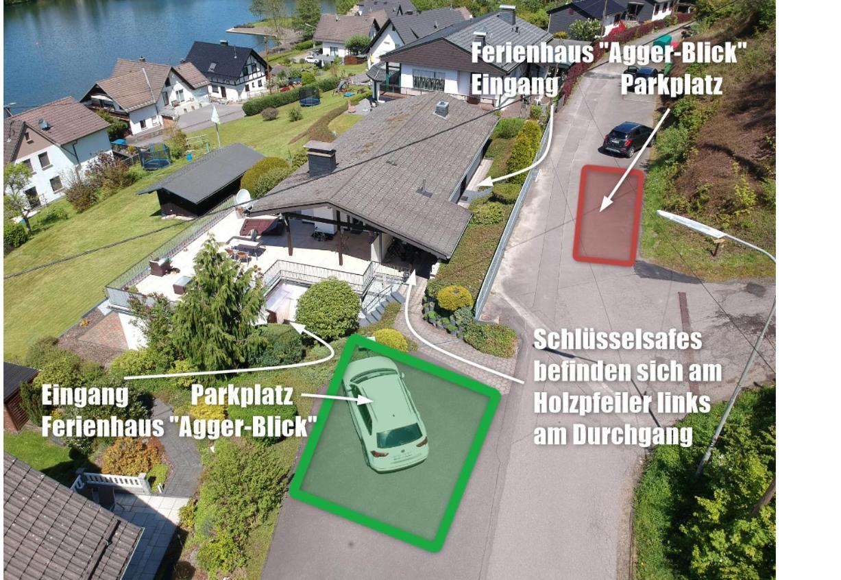 Exklusive Ferienwohnung 'Agger-Blick' Mit Grosser Seeblick-Terrasse & Sauna Gummersbach Bagian luar foto